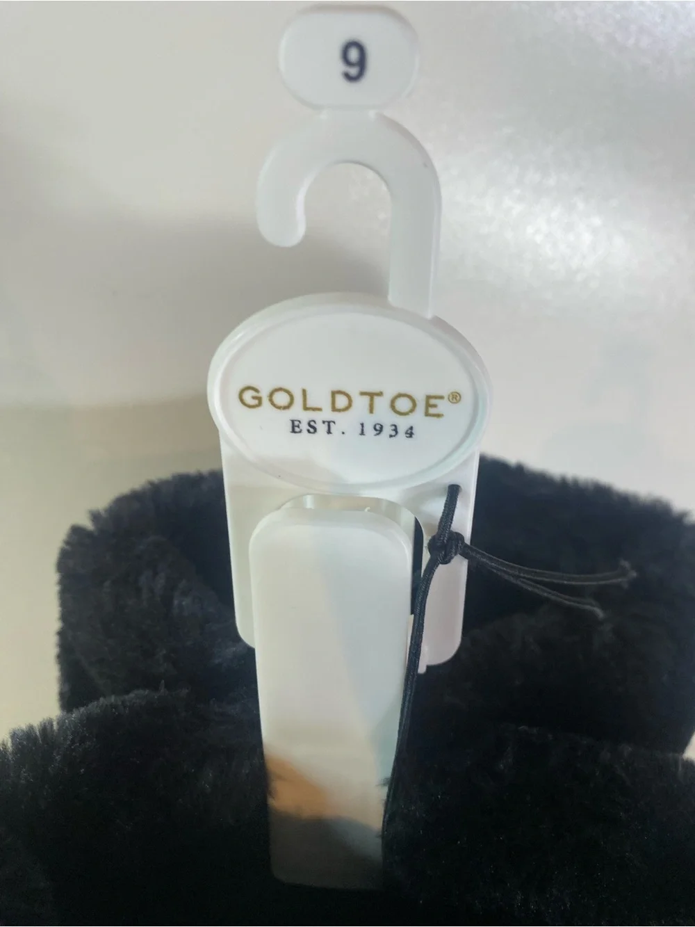 NWT Gold Toe Lightweight Black Suede Faux Black Fur Cuff Size 9